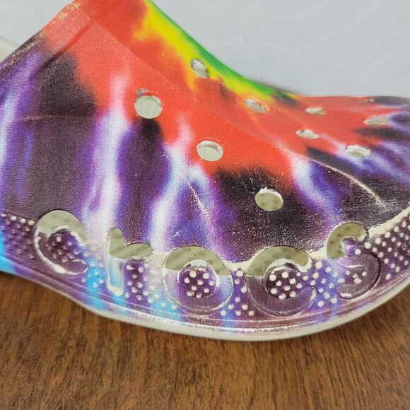 Crocs Mens Sandals 6M/8W Muticolor Tie Dye Classic Graphic Unisex Slingback - Picture 2 of 13